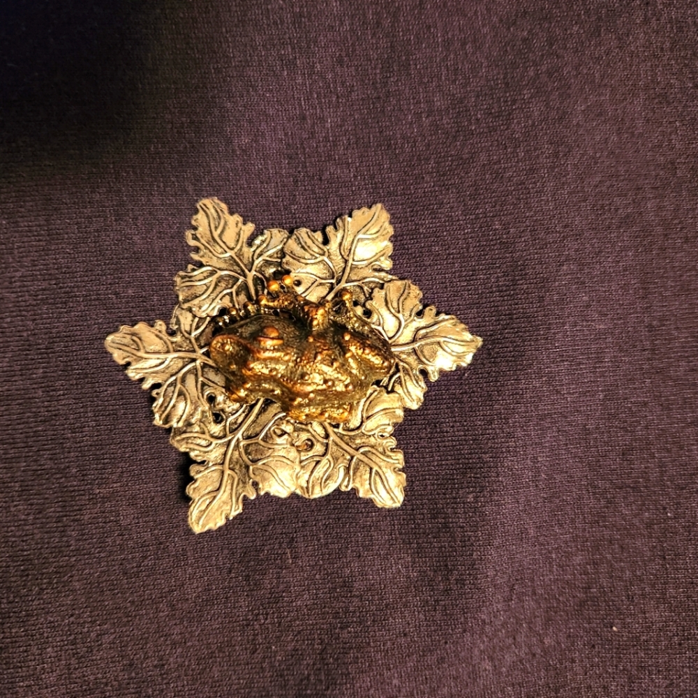 Vintage Sylvia Dahl Design Statement Scarf/Hair Clip Signed Clip On Pin Copper